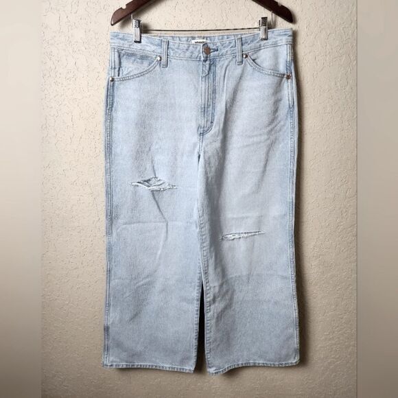 Wrangler Worldwide 661 High Rise Wide Leg Light Wash Blue Denim Size 31 New - Picture 5 of 11